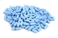 Bright blue oval tablets Royalty Free Stock Photo