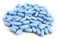 Bright blue oval tablets Royalty Free Stock Photo