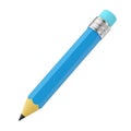 Bright blue pencil with yellow tip and turquoise eraser Royalty Free Stock Photo