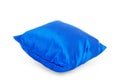 Bright blue pillow on white