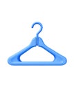 Bright Blue Plastic Clothes Hanger Isolated on a White Background Keywords: clothes hanger, plastic, blue, object Royalty Free Stock Photo