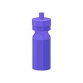 Bright blue plastic reusable water bottle, drink bottle for fitness, protein shaker vector Illustration on a white