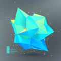 Bright blue Polygon geometry shape. Vector illustration