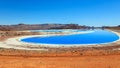 Bright blue Potash pond in Utah desert Royalty Free Stock Photo
