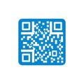 Blue QR Code Icon with Rounded Corners on a White Background QR code barcode Royalty Free Stock Photo