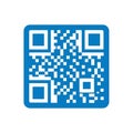 Blue QR Code with Rounded Corners on a White Background qr code barcode Royalty Free Stock Photo