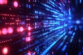 Vibrant Digital Data Flowing in Blue and Red Patterns Royalty Free Stock Photo