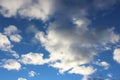 Bright blue skies with big, puffy clouds that promise a sunny day Royalty Free Stock Photo