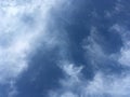 Bright blue sky with clouds. Summer