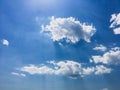 Bright blue sky with clouds. Summer