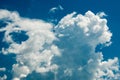 Bright blue sky with curly clouds background Royalty Free Stock Photo