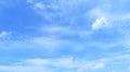 Bright blue sky with a few cirrocumulus cloud streaks on a sunny day Royalty Free Stock Photo