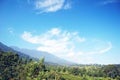 A bright blue sky over the peak Royalty Free Stock Photo