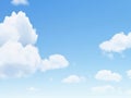 Bright blue sky with sparse fluffy white clouds in a clear atmosphere Royalty Free Stock Photo