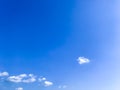 The bright blue sky, white clouds and soft wind blowing in the summer Royalty Free Stock Photo