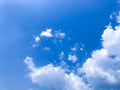 The bright blue sky, white clouds and soft wind blowing in the summer. Royalty Free Stock Photo