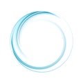 Bright blue smooth abstract circular logo technology background