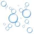 Bright blue soap bubbles on white background Royalty Free Stock Photo