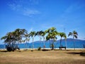 Bright blue sunny sky above with beautiful ocean view. Royalty Free Stock Photo