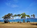 Bright blue sunny sky above with beautiful ocean view. Royalty Free Stock Photo