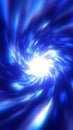 Bright blue swirling light forming a glowing vortex with intense motion and depth Royalty Free Stock Photo