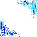 Bright blue swirls design