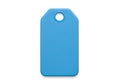 Bright blue tag with a circular hole at the top for hanging or attaching Royalty Free Stock Photo