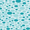 Bright Blue Teal Oval Polkadot Seamless Pattern