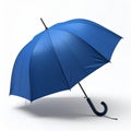 A Bright Blue Umbrella with Water Droplets on White Background Royalty Free Stock Photo