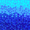 Bright blue unique triangle tiles background, vector illustration