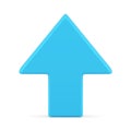 Bright blue up direction arrow success business presentation element realistic 3d icon vector Royalty Free Stock Photo