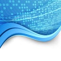 Bright blue wave dotted background lines Royalty Free Stock Photo