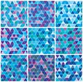 Bright blue winter triangle pattern set