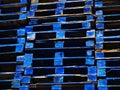 Bright blue wooden shipping palettes Royalty Free Stock Photo
