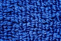 Bright blue woolen fabric texture close-up Royalty Free Stock Photo