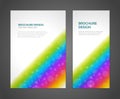 Bright blurred multicolored rainbow dust particles brochure booklet cover design template vector