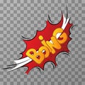 Bright boing comic sound effect on transparent background