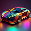 Bright and bold 3D car model Royalty Free Stock Photo