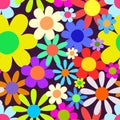 Sixties Retro Country Floral Daisy Field
