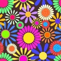 Sixties Retro Daisy Flower Garden Pattern