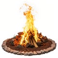Bright bonfire isolated on white background Royalty Free Stock Photo