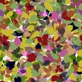 Bright botanical seamless background with multicolored autumn tree leaves