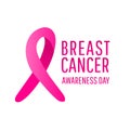 Bright Brest Cancer medical banner. Pink ribbon to World Breast Cancer Awareness month