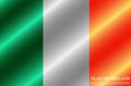 Bright button with flag of Ireland. Happy St. Patricks Day background. Illustration with irish flag.