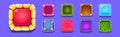 Bright Button for Game Interface Design Vector Set Royalty Free Stock Photo