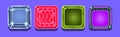 Bright Button for Game Interface Design Vector Set Royalty Free Stock Photo