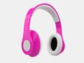 Bright candy pink modern wireless headphones