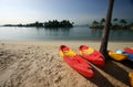 Bright Canoes on Sunny Beach