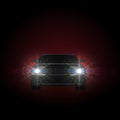 Bright car headlights Royalty Free Stock Photo