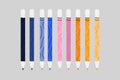 Bright cartoon colored pencils on isolated background. Royalty Free Stock Photo